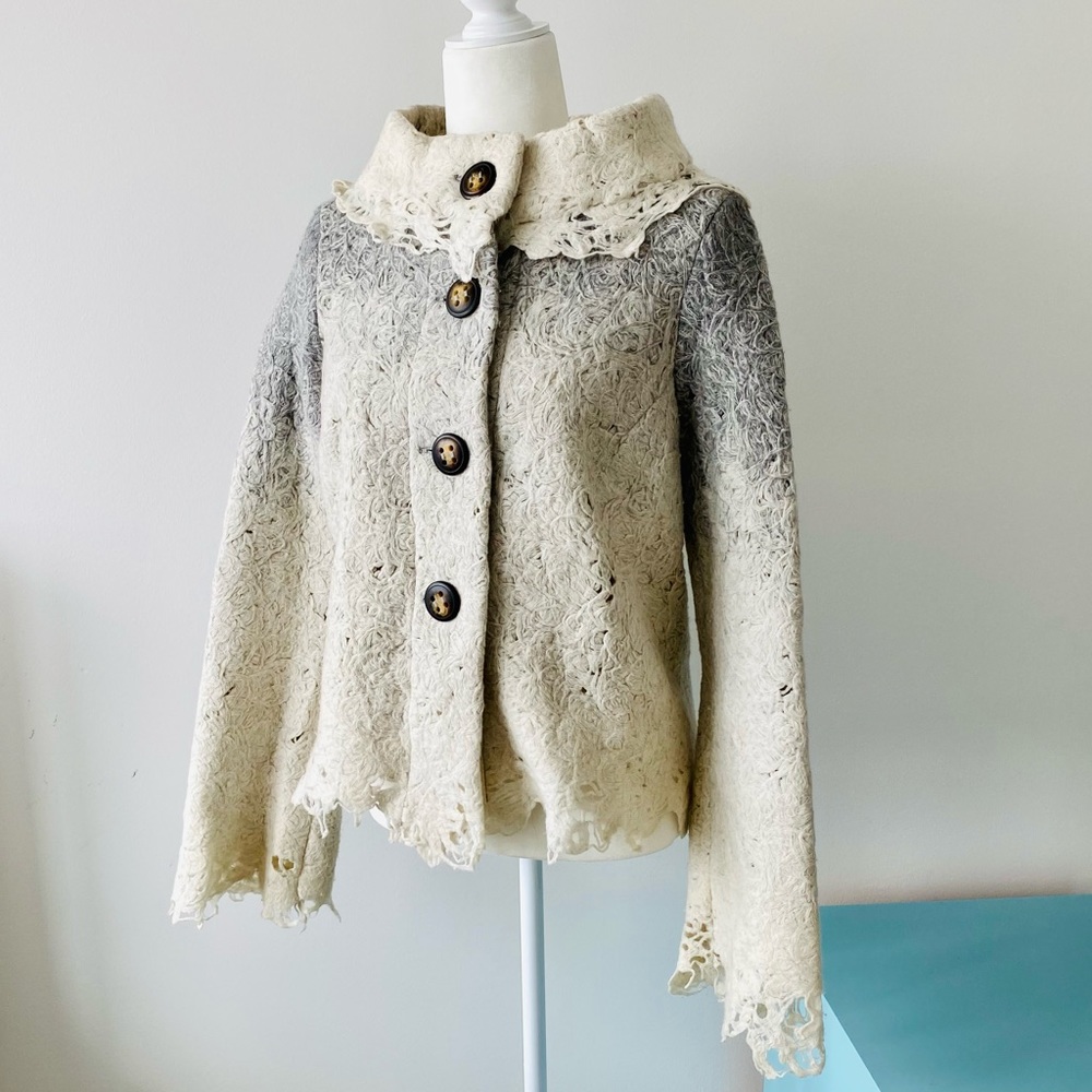 Anthropologie Ombré wool (boiled) jacket- CASCH by Gro Abrahamsson -Euro size 38